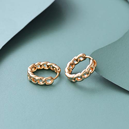 Cubic Zirconia Huggie Earrings 14k Gold Plated Tiny Earrings Small Huggie Hoop Earrings Simple Lightweight Hoops Gift for Women - color: Cuba hoop
