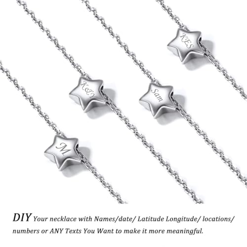 ChicSilver Personalized 925 Sterling Silver Tiny Heart/Moon/Star/Sun/Dot/Triangle Anklets Simple Dainty Foot Jewelry for Women, Silver/Gold Plated/Rose Gold Plated - style: Silver Star Custom