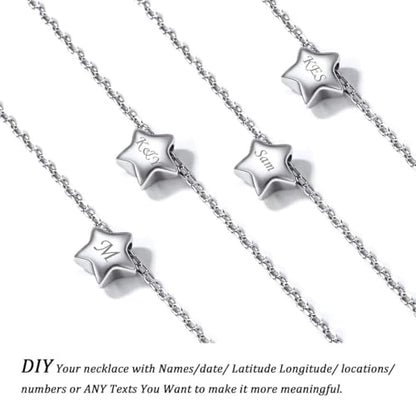 ChicSilver Personalized 925 Sterling Silver Tiny Heart/Moon/Star/Sun/Dot/Triangle Anklets Simple Dainty Foot Jewelry for Women, Silver/Gold Plated/Rose Gold Plated - style: Silver Star Custom