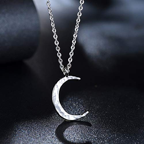 Valloey Rover Gold Necklaces for Women | Dainty 14K Gold/Sterling Silver Plated Cubic Zirconia Star Moon Pendant Necklaces Twist Rope Chain Simple Jewelry for Women - style: Sliver-CMoon