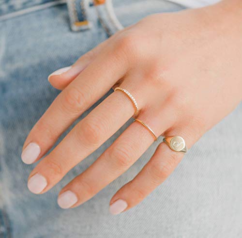 Zoe Lev Jewelry, Sterling silver, Gold Plated Pinky Signet Ring