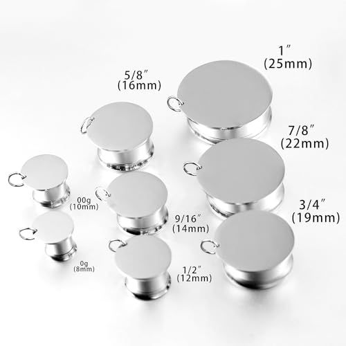LADEMAYH 3 Pairs DIY Ear Tunnels, Surgical Steel Dangle Gauges Accessory | Free Jump Rings, Threaded Double Flared Plugs, 316L Stainless Steel, Hypoallergenic, DIY Custom Hanging Charms, 2g-1" - color: #6668 Mixed, size: 1"(25mm)