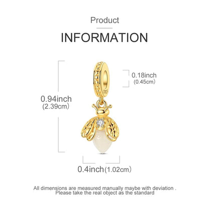 Gold Flower Family Charms for Bracelet Bead Charm for Women Jewelry Present - style: Gold Firefly