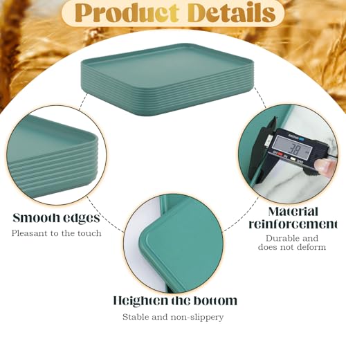 Plastic Art Trays,10 Pack Large Plastic Trays Stackable Activity Tray Crafts Organizer Tray Serving Tray,Painting, Beads,Storage & Serving Tray (12.2 x 8.9 Inches) (Green) - color: Green