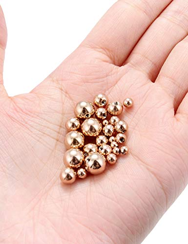 Prjndjw 25Pcs 14G 16G Replacement Balls internal thread & Externally Threaded Surgical Steel Balls Industrial Barbell Tongue Nipple Belly Button Eyebrow Rook Piercing Rings Parts 3MM-8MM - color: 25Pcs-14G-Rose Gold