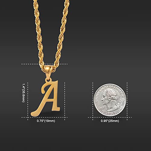 Initial Charms Gold Initial Pendant 14k Gold Letter Charm Name Pendant for Women and Men - style: Gold A