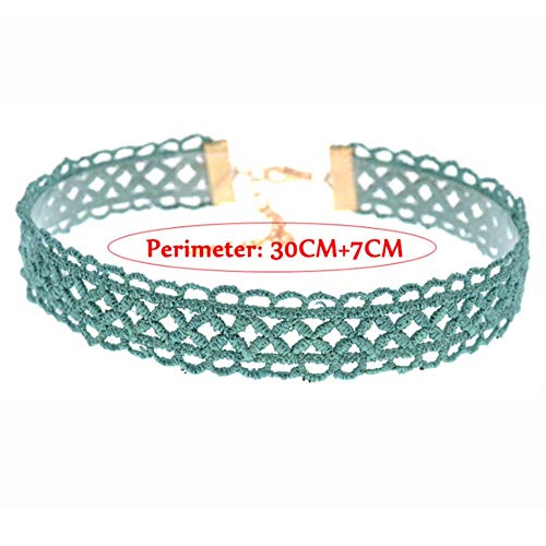 Teensery 10Pcs Womens Choker Necklaces Assorted Color Lace Charm Stretch Gothic Tattoo Chokers Necklace Set