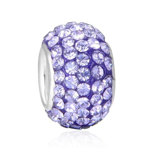 Adabele 1pc Solid 925 Sterling Silver Jan-Dec Birthstone Bead Charm - color: June