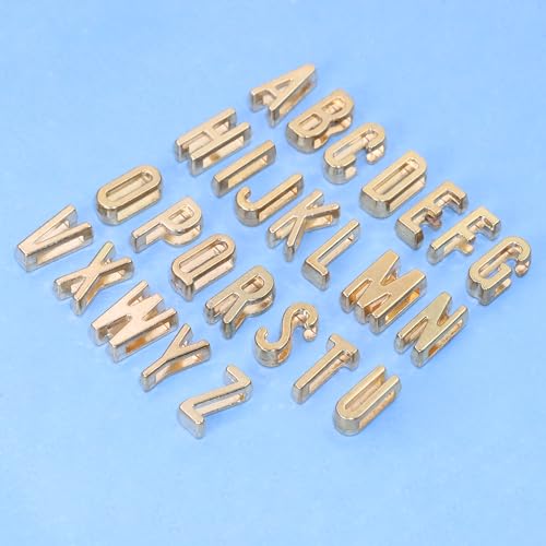Alphabet Slide Letter Charms Initial A-Z Alphabet Beads for Flat Leather Bracelet Wristbands Necklace Pendant Keychain Mother’s Day Graduation Wedding Jewelry Making, 156PCS - color: KC Gold