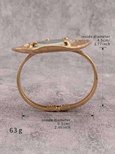 GelConnie Chunky Cuff Bangle Bracelet for Women, Statement Jewelry | Gold and Silver Tone Cuff Bangles with Resin, Crystal and Textured Accents for Party, Vacation and Dressy Looks - style: Bangle 11
