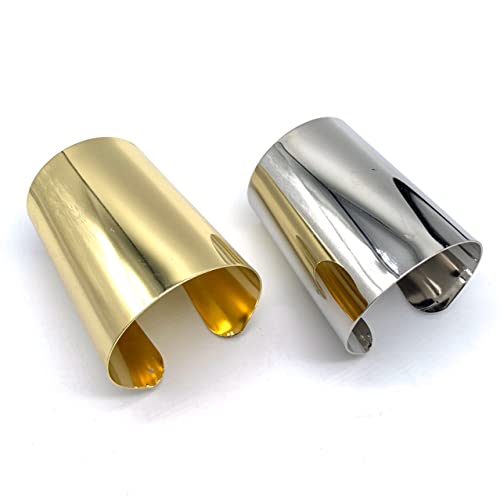 COLORFUL BLING Hammered Smooth Polished Open Wide Cuff Bangle Bracelet for Women Adjustable Wrist Cuff Wrap Punk Bracelet Tassel Wristband Jewelry - color: long gold