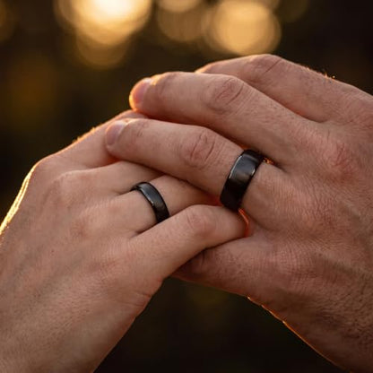 Tungsten Wedding Band Ring 10mm 8mm 6mm 4mm for Men Women 18k Rose Gold Plated Dome Black Grey Brushed Polished - color: 3 Rose Gold Black Tungsten