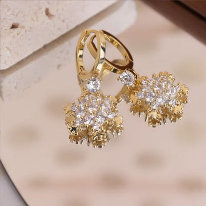 Jean Beau Drop Hoop Earrings for Women, Fasion Jewelry Gift - color: White Snow
