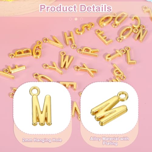 uxcell Letter Charm, Alloy Letter Initial Alphabet Charm for DIY Craft Jewelry Making Bracelets Earrings Necklace - color: Gold - M