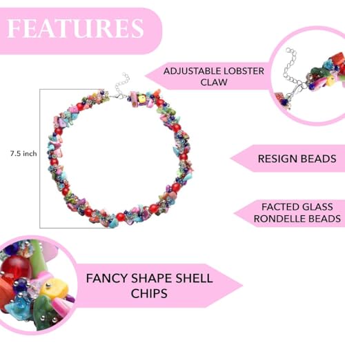 Beaded Necklaces Necklaces Shell- Colorful Beads y Summer 20-23 Inch - color: Multicolor
