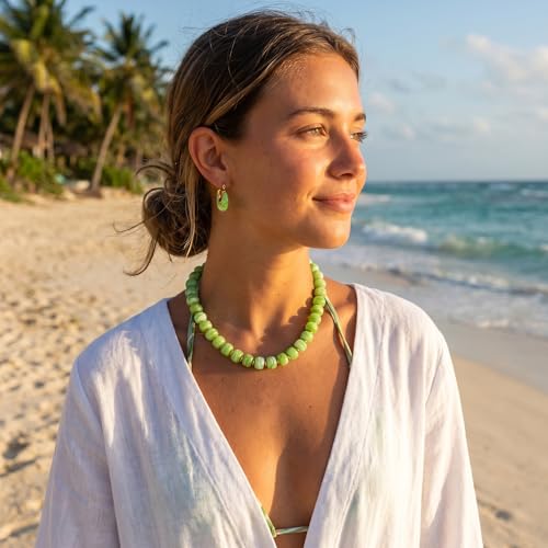 Chunky Hoop Earrings for Women, Lightweight Statement Daily Wear Gifts - color: Light green
