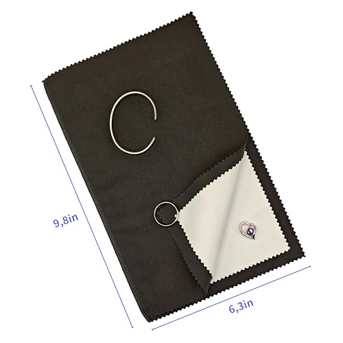 2pcs Jewelry Cleaner&Polishing Cloth for Ring,Earring,Watch and Coins Care | Sterling Silver Gold Platinum Tarnish Remover,Non-Toxic Eco Friendly,Jewelry Cleaning Cloth - color: Gray
