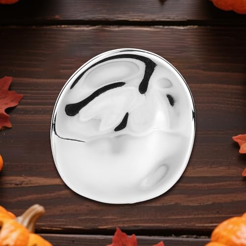 Geometric Metal Brooch Pin, Irregular Round Vintage Brooches for Women Men Stylish Lapel Pin Coat Evening Dress Jewelry for Lady Wedding Birthday Party (Silver)