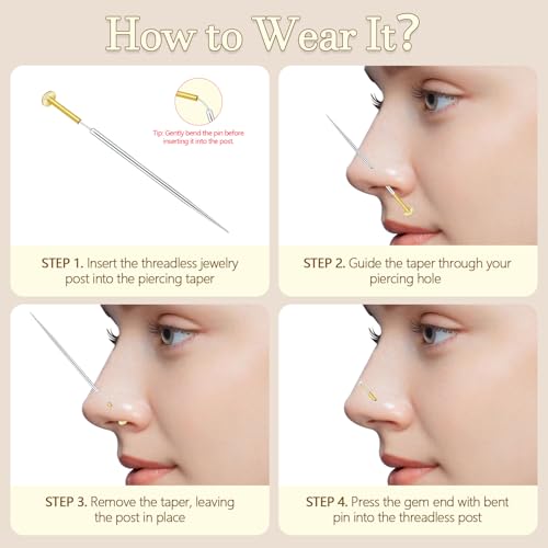 14K Gold Filled Threadless Nose Studs 316L Surgical Steel Labret Studs Lip Rings Push in Flat Back Stud Earrings CZ Nose Nostril Cartilage Lip Medusa Conch Tragus Helix Body Piercing Jewelry for Women Men Hypoallergenic 20G 18G 16G - color: 6Pcs 18G 2mm 3