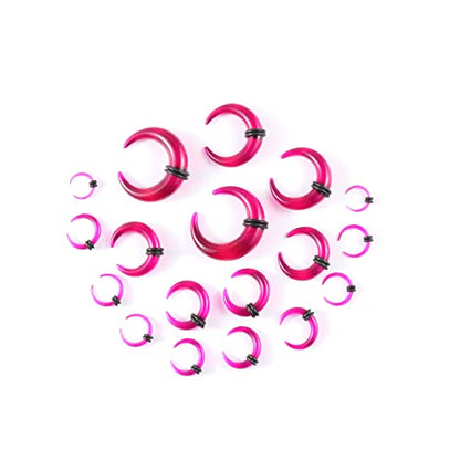 Ear Stretching Kit 54 Pieces 14Gauges-00Gauges Earrings Piercing Kit - color: purple