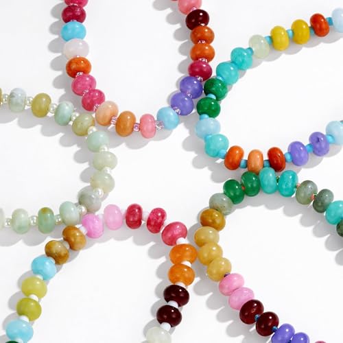 KissYan Beaded Bracelets for Women, Natural Gemstone Boho Bracelet | Colorful Handmade Stone Bead Bracelet for Summer Beach Wear, Dopamine Jewelry Gifts - style: 02-Fantasy