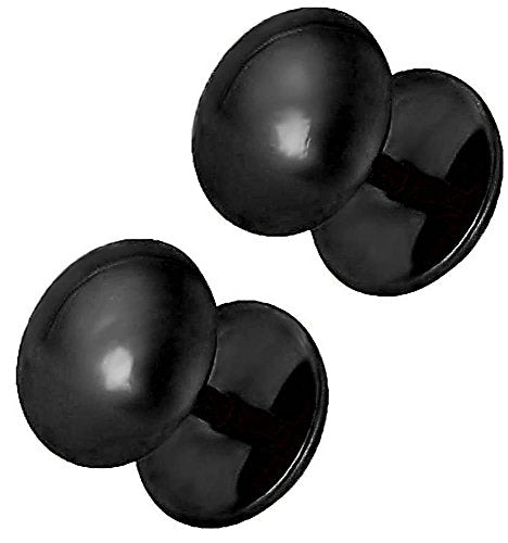 Forbidden Body Jewelry 16g 8mm Titanium IP Plated Surgical Steel Dome Cheater Plug Earrings, Fake 0 Gauge Earrings - style: Black