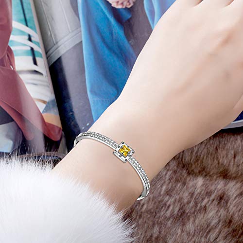 Fasion Jewelry Spiritual Guidance Bangle Bracelets For Women 18K Gold Plating Adjustable Bracelets with Crystal for Wife Girlfriend or Mothers, - color: Yellow