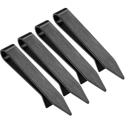 HAWSON Gold Silver Black Rose Gold Tie Clips for Men, Skinny Bars Pins Tacks Set 2.2 Inch for Necktie Suit Accessories - style: 4 Pcs Black Tie Bars Set