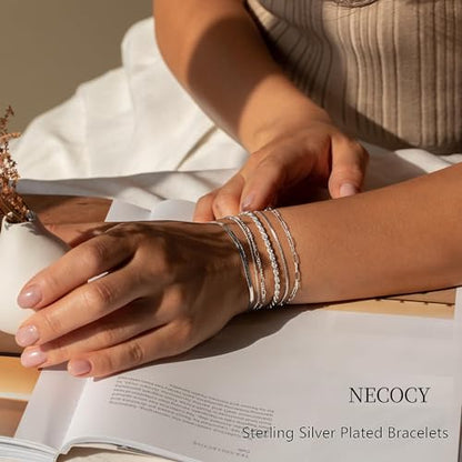 NECOCY Gold Bracelets Sets for Women Waterproof | Non Tarnish Gold Plated Cuban Paperclip Link Chain Stackable，Trendy Jewelry Accessories Gifts for Women - style: 6Pcs BRACELET SET-06