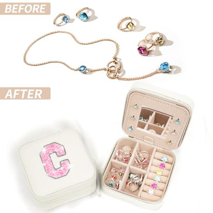Uygafly Gifts for Teen Girl Trendy Stuff,Birthday Gift for 5 6 7 8 9 10 11 12 13 14 15 Year Old Girls,Cute Travel Jewelry Case Small Box | Cream,C - color: Cream, style: C