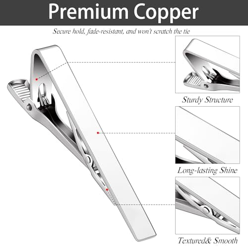 Custom Tie Clips for Men,Personalize Engraved Tie Bar,Stainless Steel Tie Clip for Business, Wedding, Anniversary, Father's Day Gifts,Ideal for Groomsman Best Man Dad Husband Boyfriend - style: 4-Silver