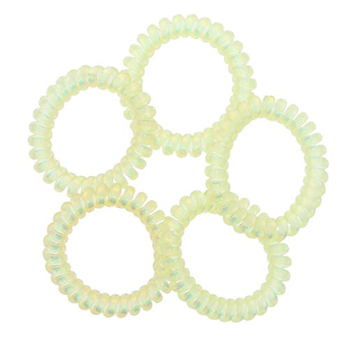 Irridescent Coil Pony Holders - Set Of 5-Yellow - color: Yellow