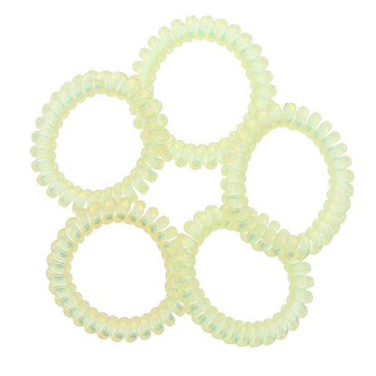 Irridescent Coil Pony Holders - Set Of 5-Yellow - color: Yellow