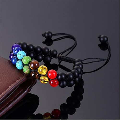 ONLYJUMP Planet Bracelet Solar System Universe Galaxy Bracelet Handmade Natural Stone Bead Bracelet String Adjustable Astronomy Gifts Bangle for Women Men - color: Double Layer Bracelet