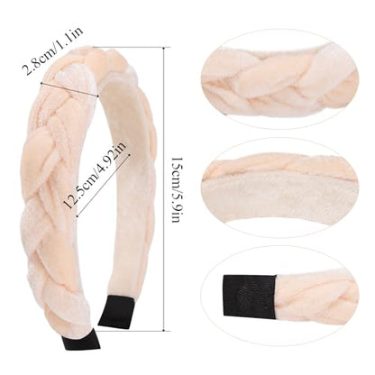 Braided Headbands for Women,Velvet Headbands for Women Girls,Wide Criss Cross Hair Accessories 8 Packs