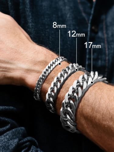 Supcare Unique Anniversary Birthday Valentines Fathers Day Stainless Steel Cuban Link Bracelets for Men Him, To My Man Dad Husband Love Always Remember Wrist Chain Bracelet Jewelry Gifts - color: A-Steel 01 To My Son, size: 7.5 Inches-8mm Width