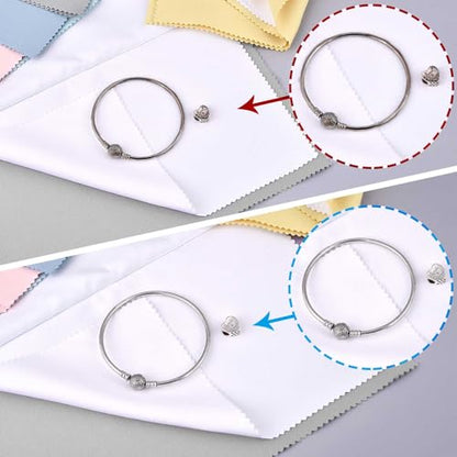 SEVENWELL Silver Polishing Cloth, 4PCS Large Jewelry Cleaning Cloths | Dual-Layer Cleaning, 10" × 12" Large Size, Reusable, Helps Remove Tarnish, Restores Shine, Jewelry Care - color: 4pcs Light Gray