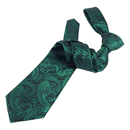 Alizeal Mens Gradient Paisley Necktie and Pocket Square Set | Elegant Design Perfect for Weddings Banquets Business Formal Events - color: 170-dark Green