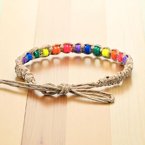 BlueRica Hemp Anklet with Puka Shell Beads - style: Multi