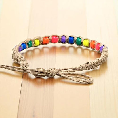 BlueRica Hemp Anklet with Puka Shell Beads - style: Multi