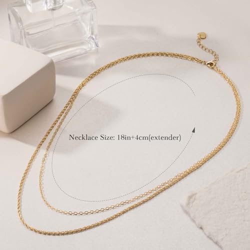 14K Gold Necklaces for Women Trendy 14K Gold Chain for Women | Layered Necklaces for Womens Refined Shine and Elegant Presence Chains Necklace Womens 18in+4cm