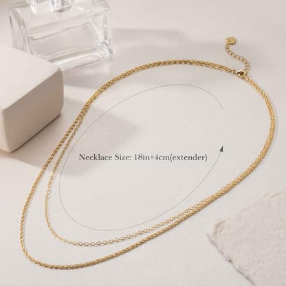 14K Gold Necklaces for Women Trendy 14K Gold Chain for Women | Layered Necklaces for Womens Refined Shine and Elegant Presence Chains Necklace Womens 18in+4cm