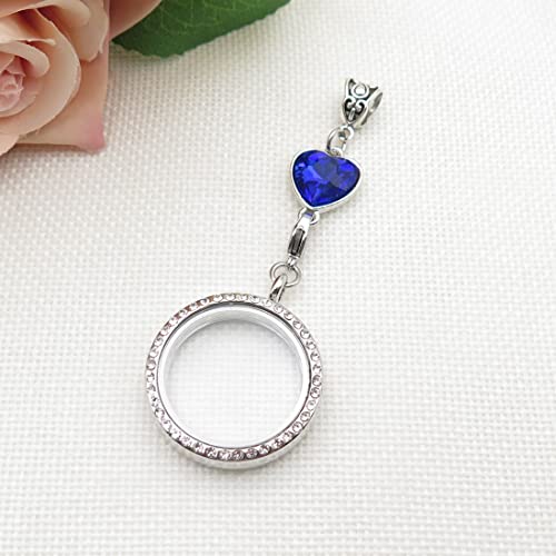 IDLAN Wedding Bouquet Locket Charm Rhinestone Photo Charm Memorial Bride Pendant Memorial Photo Keepsake Something blue