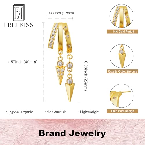 Freekiss Pearl Earrings for Women Trendy: Flat Back Stud Earrings 14K Gold Plated/925 Sterling Silver Freshwater Pearl Dangle Earrings Cute Bow Earrings Wedding Jewelry Birthday Gifts for Women Girls - style: Short Zircon-GD