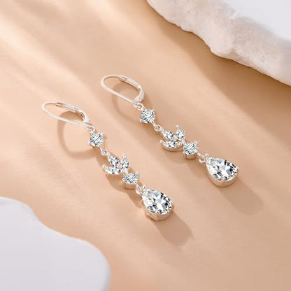 Silver Dangle Double Hoop Earrings For Women Paperclip Link Earring | Drop Small Silver Earrings Square Huggie Paperclip Dangly Hoop Silver Hoops Earrings Jewelry - color: Silver Wedding