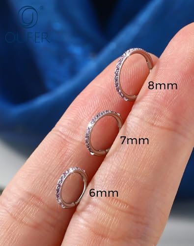 OUFER Nose Rings Surgical Steel Cartilage Earrings Tragus 316L Stainless Steel Helix Earrings Cartilage Earring 14G/16G/18G/20G Hinged Segment Rings Hoop - color: Pink