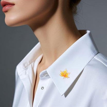 Flower Brooch for Women Rhinestone Pearl Zirconia Flower Lapel Pin Birthday Holiday Gift for Mother Wife Girlfriend - color: 15 Maple Leaf and Ginkgo