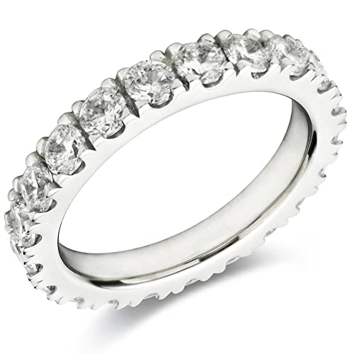 Bo.Dream Cubic Zirconia Eternity Rings Wedding Band 925 Sterling Silver - color: 2.1ct.tw(3mm full)