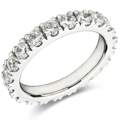 Bo.Dream Cubic Zirconia Eternity Rings Wedding Band 925 Sterling Silver - color: 2.1ct.tw(3mm full)