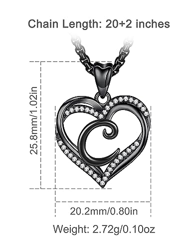 INFUSEU Unique Initial Necklaces for Women Girls Small Heart Letter Jewelry, Meaningful Personalized Gifts - style: C